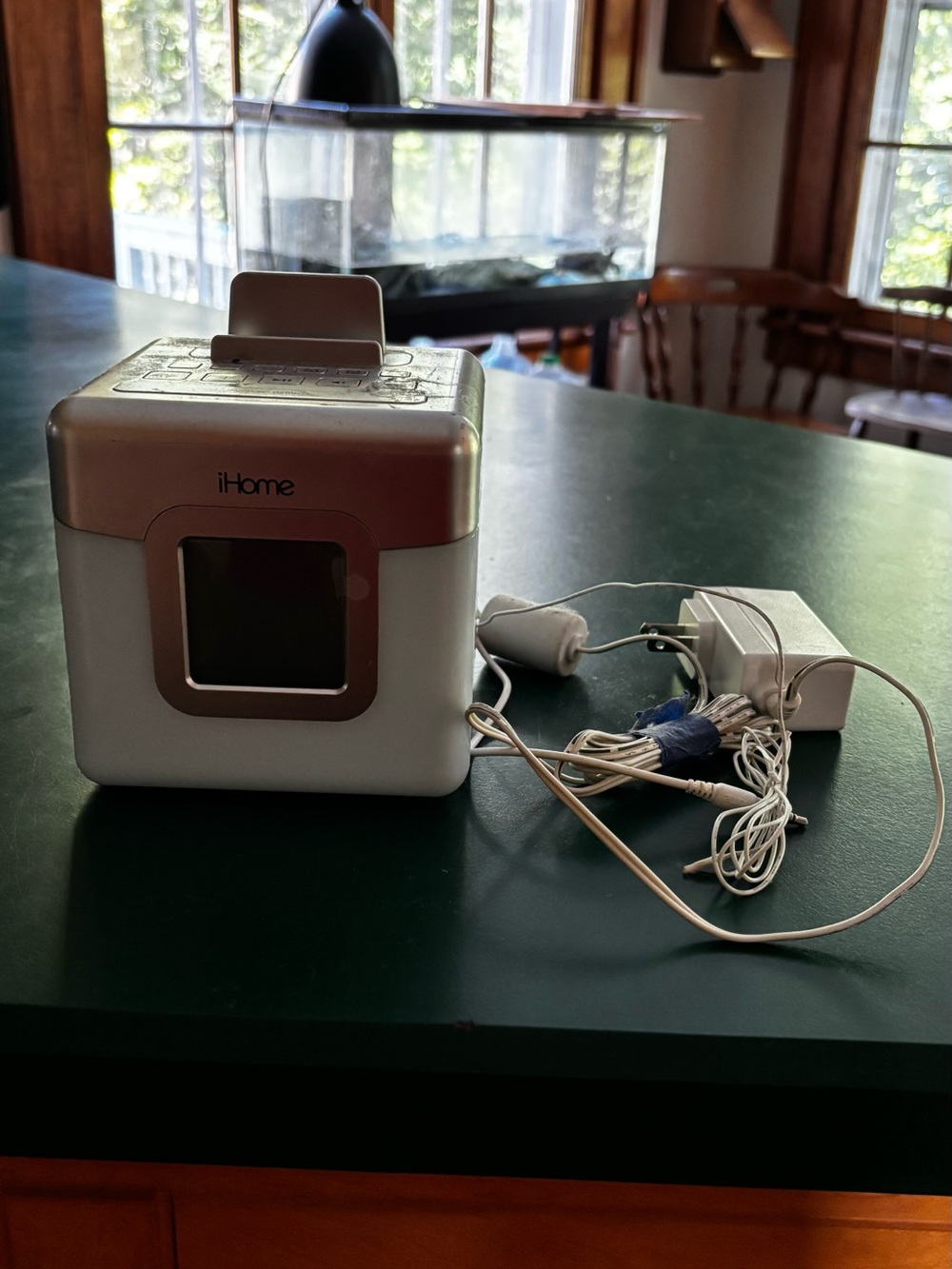 iHome Silver/White Alarm Clock & Phone Dock with Charger